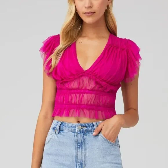 Free People Making Me Smile Crop top L - Picture 2 of 4